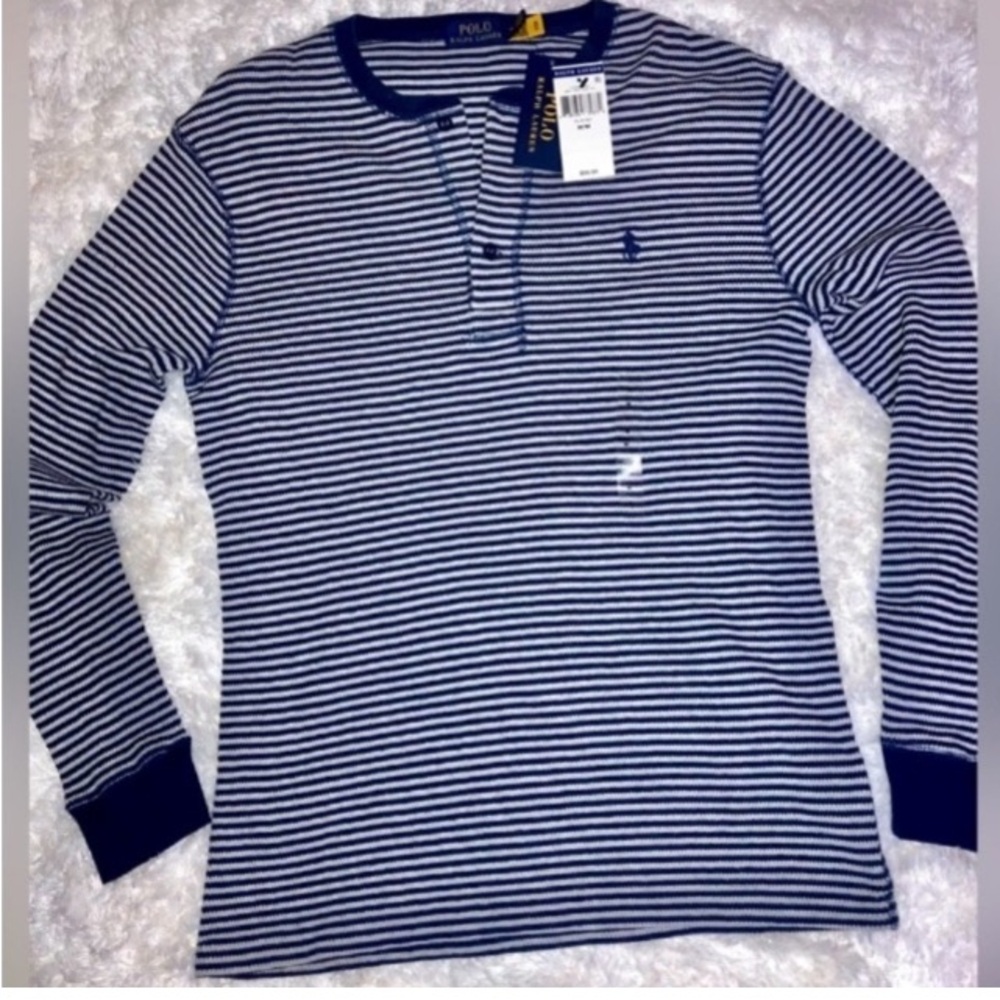 Ralph Lauren Polo Waffle Knit Long sleeve Performance Shirt Mens sz Medium
